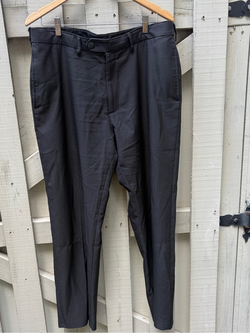 Haggar Classic Fit Flat Front Dress Pants Dark Grey 36x30 EUC